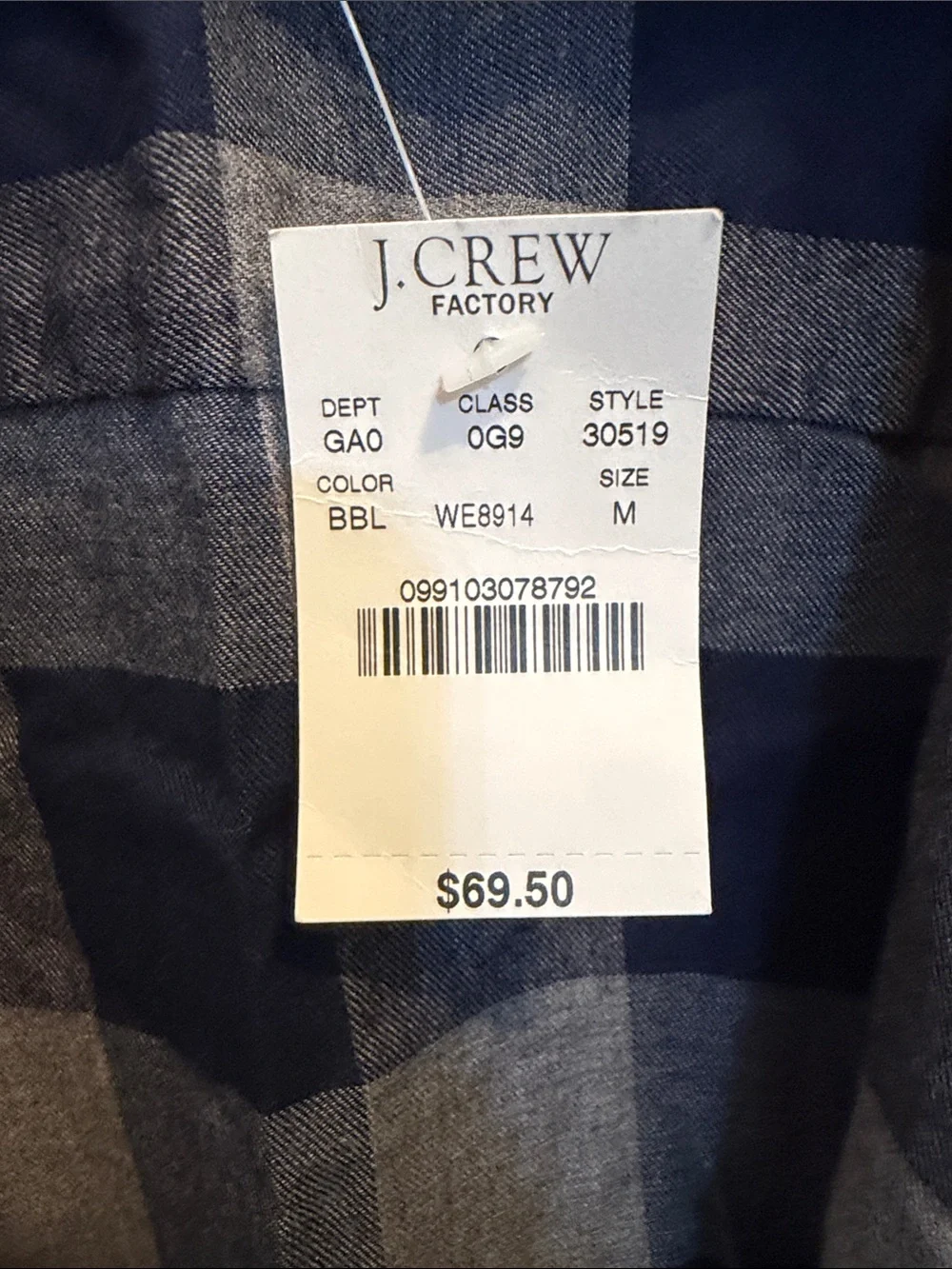 J. Crew soft plaid